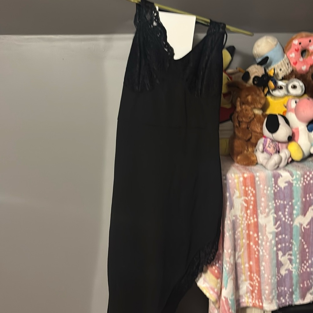 Black slip dress